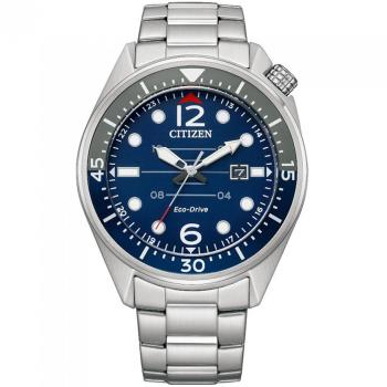 CITIZEN 星辰 光動能航空風潮流時尚腕錶/藍X銀/44mm/AW1716-83L