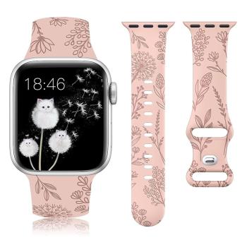 IN7 鐳雕壓花系列 Apple Watch 蒲公英八字扣矽膠錶帶 Apple Watch 38/40/41mm