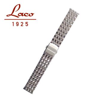 【Laco 朗坤】402022 七節不銹鋼錶帶附拉絲摺疊釦 22mm