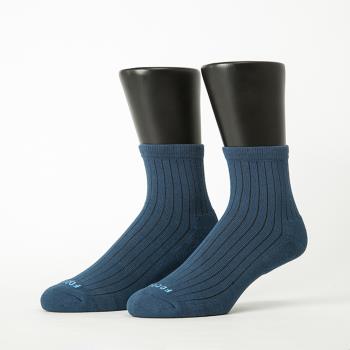 【FOOTER除臭襪】復古直線條微分子薄襪-男款-前後微厚(T47L/XL-藍)