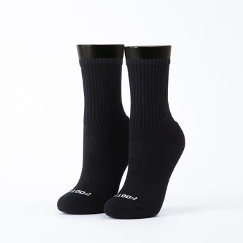 【FOOTER除臭襪】極簡素色主義者運動氣墊襪-女襪-局部厚(ZH167M-黑)