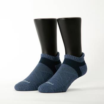 【FOOTER除臭襪】暖陽麻花輕壓力足弓船短襪-男款(T142L/XL-深藍)