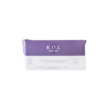 澳洲KOL 可重複使用100%純棉親膚乾濕兩用20x20cm超柔軟潔膚巾80抽x1包