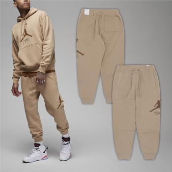 Nike 長褲 Jordan Essentials 男款 棕 卡其 內刷毛 保暖 棉褲 抽繩 縮口 喬丹 FD7346-200