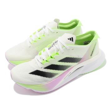 adidas 慢跑鞋 Adizero Boston 12 W 女鞋 白 綠 馬牌輪胎底 運動鞋 馬拉松 愛迪達 IG3328