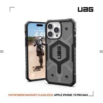 UAG iPhone 15 Pro Max 磁吸式耐衝擊保護殼(按鍵式)-透黑 (支援MagSafe)