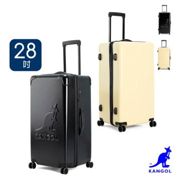 KANGOL - 英國袋鼠 360度靜音輪加厚運動旅行28吋胖胖行李箱-共2色