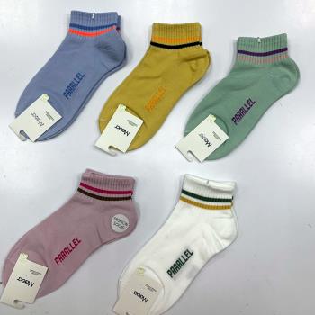 imaco 日系條紋潮流棉質短襪(5雙)