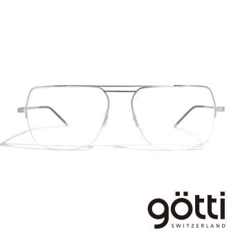 【Götti 】瑞士Götti Switzerland 個性雙橋半邊框鈦金光學眼鏡(- DENNET)