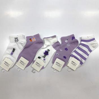 imaco 紫色浪漫日系棉質短襪(5雙)
