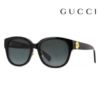 【Gucci】古馳 GG1409SK 001 55mm 大鏡面 橢圓框墨鏡 膠框太陽眼鏡 灰色鏡片/黑框