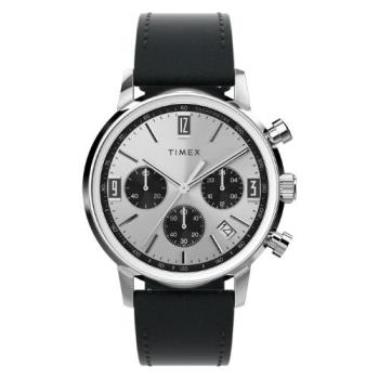 【TIMEX】天美時 Marlin系列  40毫米復古三眼計時手錶  (銀x黑 TXTW2W10300)