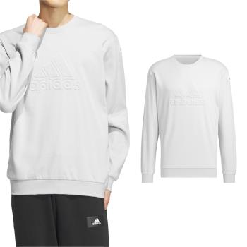 adidas 大學T Sports Sweatshirts 灰 男款 長袖 上衣 縫線 愛迪達 IK2795
