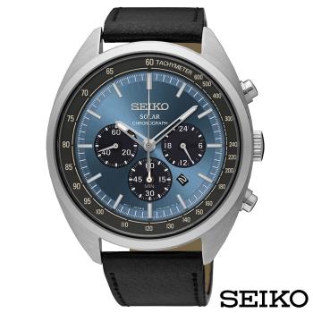 SEIKO精工 個性魅力視距儀三眼太陽能石英腕錶 SSC625P1