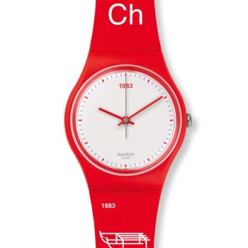SWATCH  瑞士元素紅白輕盈腕錶 GR168