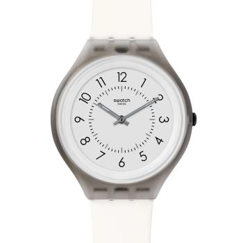 SWATCH 貼身純粹 簡約黑白極薄腕錶 SVUM101