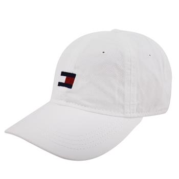 TOMMY HILFIGER-繡線大英文字母旗標女款棒球帽(米白色)