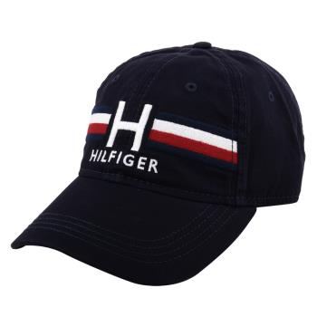 TOMMY HILFIGER-繡線大H字母logo 棒球帽(海軍藍)