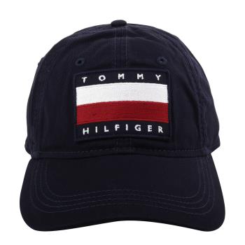TOMMY HILFIGER-經典紅白繡線大旗標LOGO棒球帽(海軍藍)