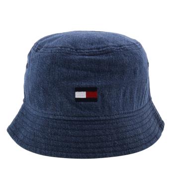 TOMMY HILFIGER- 旗標繡線LOGO女款漁夫帽(牛仔藍)-2段尺寸