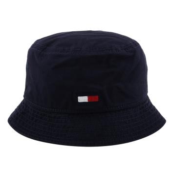 TOMMY HILFIGER-刺繡LOGO棉質中性款漁夫帽(海軍藍)-2段尺寸