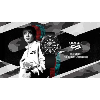 SEIKO 日本精工 盾牌5系列 奧運滑板金牌堀米雄斗限量聯名款迷彩錶盤自動機械錶-SBSA175