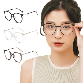 【ALEGANT】韓風私服穿搭輕量典匠銀橢圓細框光學記憶鏡腳UV400濾藍光眼鏡