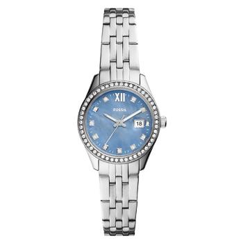 FOSSIL 珍珠貝銀色不鏽鋼女士腕錶 ES5074