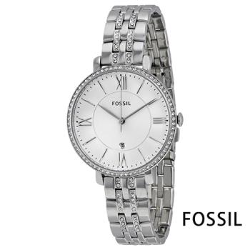 FOSSIL 羅馬字時標水鑽腕錶(ES3545)-白/36mm
