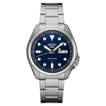 SEIKO 精工 5 sport海軍藍錶盤不銹鋼機械腕錶-SRPE53