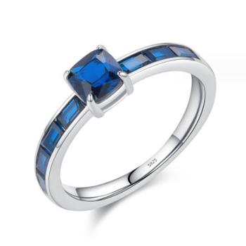  RJ New York 復古方糖藍色閃耀鋯石戒指(藍色)