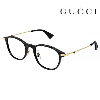 【Gucci】古馳 光學鏡框 GG1471OJ 001 48mm 橢圓形鏡框 膠框眼鏡 黑色/金框