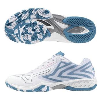 Mizuno 美津濃 男鞋 女鞋 羽球鞋 3E寬楦 WAVE CLAW EL 2 白藍【運動世界】71GA228020