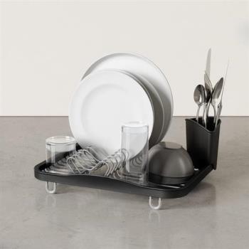 《Umbra》Sinkin餐具收納筒+碗盤瀝水架(墨黑35.6cm)