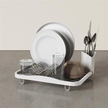 《Umbra》Sinkin餐具收納筒+碗盤瀝水架(雲朵白35.6cm)