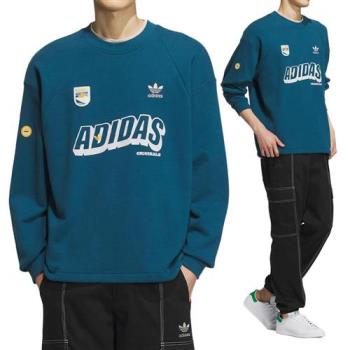 Adidas WS Sweat Crew M 男 藍色 運動 休閒 圓領T 上衣 長袖 IN0974