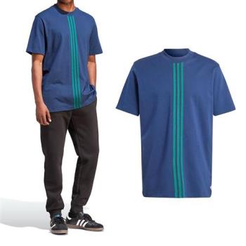 Adidas Hack Tee 男款 藍色 運動 經典 休閒 棉質 舒適 短袖 IM4588