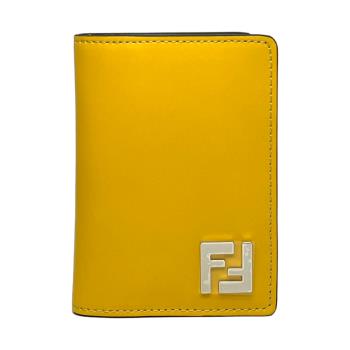 【FENDI】FF Squared雙摺卡片夾-黃色 7M0349AFF2F1M6B