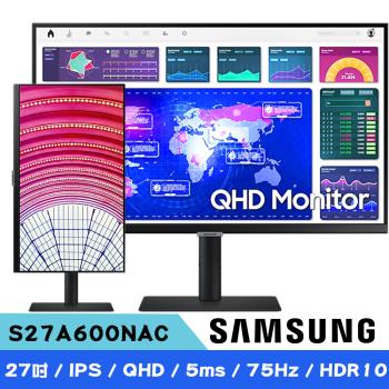 SAMSUNG三星 S27A600NAC 27吋 S6 QHD高解析度平面螢幕
