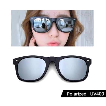 【SINYA】可掀式偏光太陽眼鏡 白水銀 Polarized近視專用夾片 抗UV/防爆鏡片/防眩光