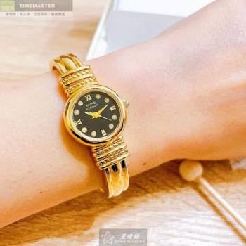 AnneKlein手錶, 女錶 18mm 金色圓形精鋼錶殼 黑色簡約, 羅馬數字錶面款 AN00530