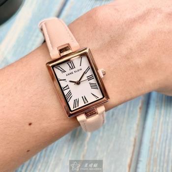 AnneKlein 安妮克萊恩女錶 18mm, 22mm 玫瑰金方形精鋼錶殼 白色簡約, 羅馬數字錶面款 AN00508