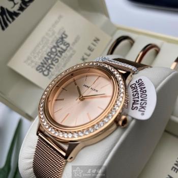 AnneKlein 安妮克萊恩女錶 36mm 可更換圓形精鋼錶殼 玫瑰金色簡約錶面款 AN00291