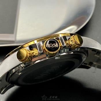 BOSS 伯斯男錶 44mm 金色圓形精鋼錶殼 白色三眼, 中三針顯示錶面款 HB1512960