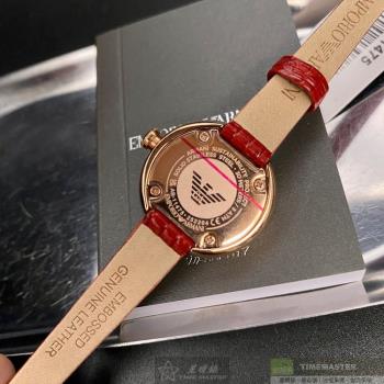 ARMANI手錶, 女錶 26mm 玫瑰金圓形精鋼錶殼 貝母中二針顯示錶面款 AR00045