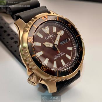 CITIZEN 星辰男女通用錶 42mm 古銅色圓形精鋼錶殼 古銅色潛水錶, 中三針顯示錶面款 CI00014