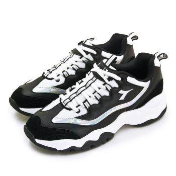 【DIADORA】女 迪亞多那 運動生活時尚厚底復古慢跑鞋 驅動潮流系列 黑白 33668