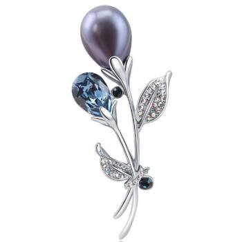  ANGEL 氣質散發珍珠閃耀鋯石2用胸針別針(藍+紫色)