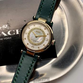 COACH 蔻馳女錶 26mm 金色圓形精鋼錶殼 貝母中二針顯示, 貝母錶面款 CH00157