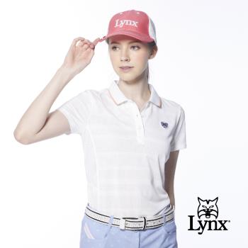 【Lynx Golf】女款吸汗速乾合身版MESH緹花設計短袖POLO衫/高爾夫球衫(三色)